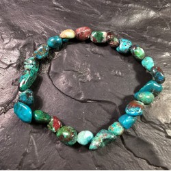 Chrysocolle - Bracelet perles roulées - chakra turquoise